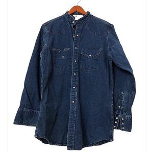 Vintage Carhartt Pearl Snap Button Denim Shirt Western